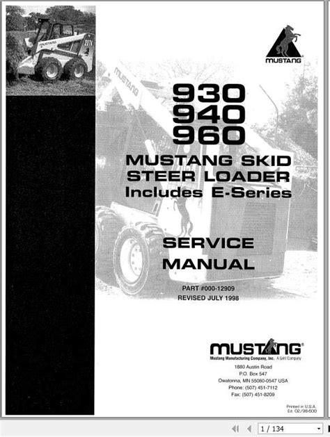 need service manual for 1994 960 mustang skid steer specs|mustang skid steer 930 manual.